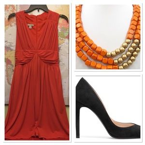 Boston Proper Cocktail Dress (Orange)
